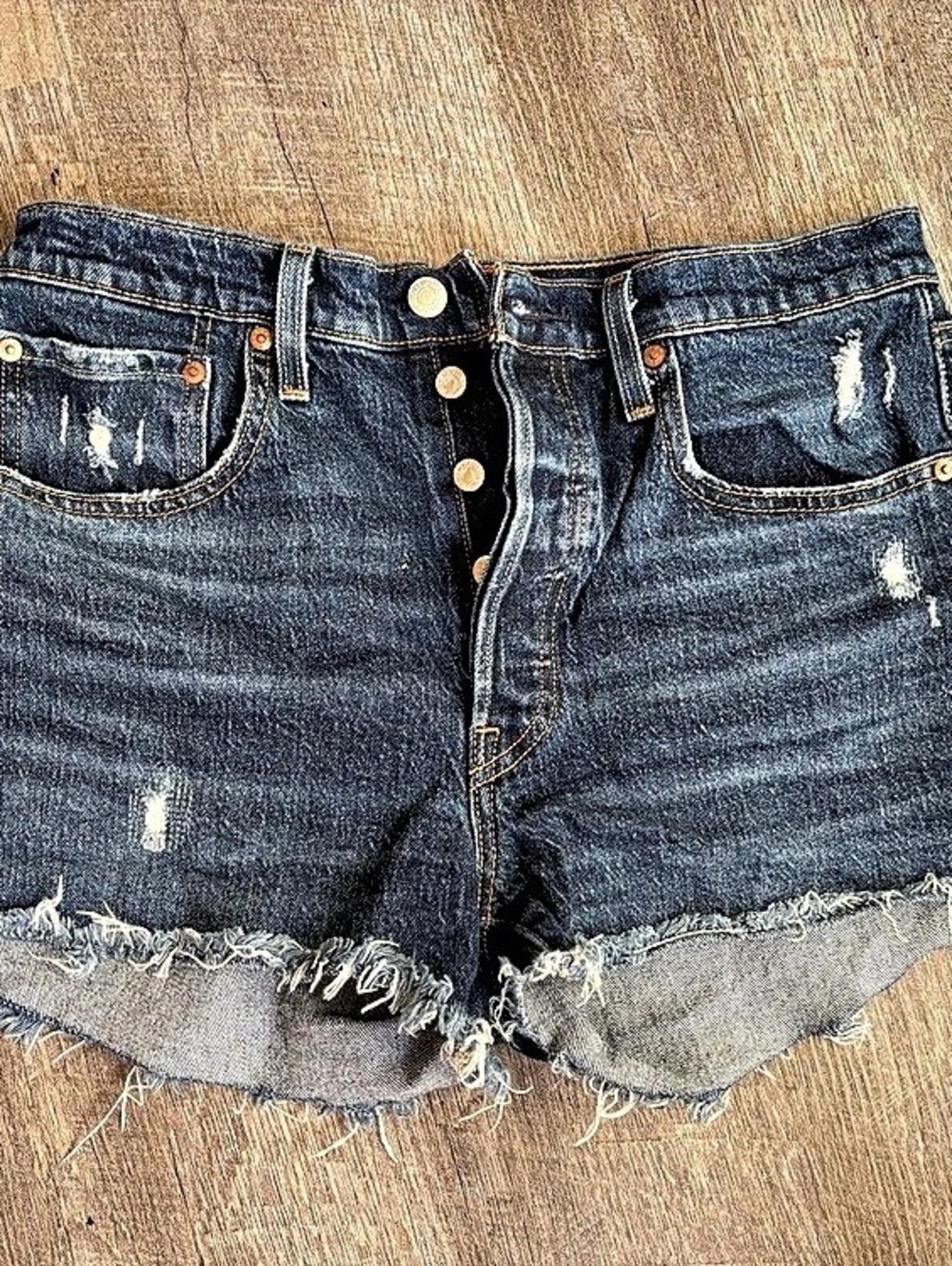 Levi's 501 Original High-Rise Denim Shorts Women's Distressed Denim Jean Shorts